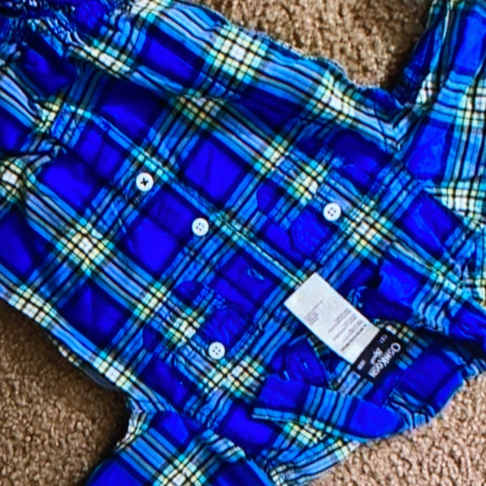 Plaid button casual one piece